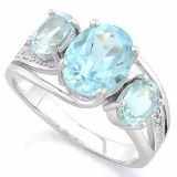 BABY SWISS BLUE TOPAZ 925 STERLING SILVER RING