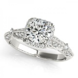 CERTIFIED PLATINUM 1.31 CT G-H/VS-SI1 DIAMOND HALO ENGAGEMENT RING