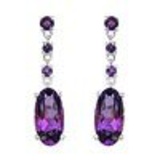 9.63 Carat Genuine Amethyst .925 Streling Silver Earrings