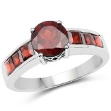 2.68 Carat Genuine Garnet .925 Sterling Silver Ring