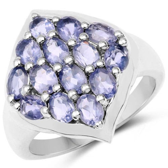 2.38 Carat Genuine Iolite .925 Sterling Silver Ring