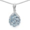 2.06 Carat Genuine Aquamarine & White Diamond .925 Sterling Silver Pendant