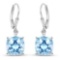 8.83 Carat Genuine Blue Topaz and White Topaz .925 Sterling Silver Earrings