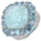 10.56 Carat Genuine Aquamarine & Blue Topaz .925 Sterling Silver Ring