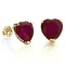 1.2 CARAT TW (2 PCS) GENUINE RUBY 10K SOLID YELLOW GOLD EARRINGS