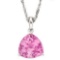 1/2 CARAT CREATED PINK SAPPHIRE 10KT SOLID GOLD PENDANT