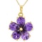 CREATED AMETHYST 18K GOLD PLATED GERMAN SILVER PENDANT