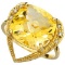 7.09 CARAT TW (9 PCS) CITRINE & GENUINE DIAMOND 10K SOLID YELLOW GOLD RING