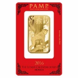 PAMP Suisse 100 Gram Gold Bar - 2016 Monkey Design