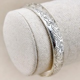 ANTIQUE SILVER ADJUSTABLE CHINESE KNOT LUCKY BANGLE