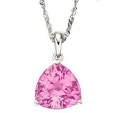 1/2 CARAT CREATED PINK SAPPHIRE 10KT SOLID GOLD PENDANT