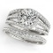 CERTIFIED 18KT WHITE GOLD 1.01 CT G-H/VS-SI1 DIAMOND BRIDAL SET