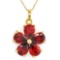 CREATED RUBY 18K GOLD PLATED GERMAN SILVER PENDANT
