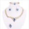 CREATED SAPPHIRE 18K GOLD PLATED GERMAN SILVER 4PCS SET