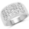0.40 Carat Genuine White Diamond .925 Sterling Silver Ring
