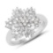 0.97 Carat Genuine White Diamond .925 Sterling Silver Ring