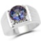 4.75 Carat Genuine Mystic Topaz .925 Sterling Silver Ring