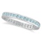 Aquamarine Channel-Set Eternity Ring Band 14k White Gold (1.08ct)