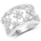 0.74 Carat Genuine White Diamond .925 Sterling Silver Ring