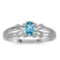 Certified 14k White Gold Oval Blue Topaz Ring 0.19 CTW