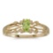 Certified 14k Yellow Gold Oval Peridot Ring 0.19 CTW