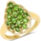 14K Yellow Gold Plated 1.71 Carat Genuine Chrome Diopside .925 Sterling Silver Ring