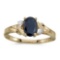 Certified 14k Yellow Gold Oval Sapphire And Diamond Ring 0.84 CTW