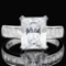 4 2/5 CARAT (13 PCS) FLAWLESS CREATED DIAMOND 925 STERLING SILVER RING