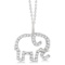 Elephant Diamond Necklace Pave-Set 14K White Gold (0.22ct)