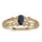 Certified 14k Yellow Gold Oval Sapphire Ring 0.25 CTW