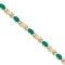 Emerald and Diamond XOXO Link Bracelet in 14k Yellow Gold (6.65ct)