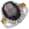 5.44 Carat Smoky Quartz Ring with 1.26 ct. t.w. Multi-Gems in Sterling Silver