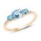 1.16 Carat Genuine Swiss Blue Topaz and White Diamond 14K Yellow Gold Ring