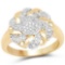 14K Yellow Gold Plated 0.28 Carat Genuine White Diamond .925 Sterling Silver Ring