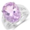 8.41 Carat Genuine Amethyst and White Topaz .925 Sterling Silver Ring