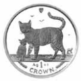 Isle of Man 2002 1 Crown Silver Proof Bengal Cat