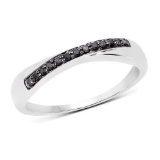 0.09 Carat Genuine Black Diamond .925 Sterling Silver Ring