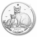 Isle of Man 2008 1 Crown Silver Proof Burmilla Cat