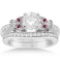 Butterfly Diamond and Ruby Bridal Set Platinum (1.12ct)