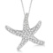 Diamond Starfish Pendant Necklace 14k White Gold (0.55ct)