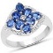 2.17 Carat Genuine Kyanite & White Diamond .925 Sterling Silver Ring