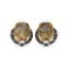 3.14 Carat Genuine Citrine & Black Diamond .925 Streling Silver Earrings