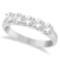 Five Stone Diamond Ring Anniversary Band Palladium (1.00ctw)