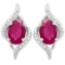 2 CARAT AFRICAN RUBY & DIAMOND 925 STERLING SILVER EARRINGS