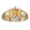 Certified 10k Yellow Gold Oval Citrine And Diamond Ring 0.32 CTW