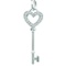 Diamond Heart Key Pendant Necklace in 14k White Gold (0.10ct)
