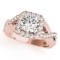 CERTIFIED 18K ROSE GOLD 1.34 CT G-H/VS-SI1 DIAMOND HALO ENGAGEMENT RING