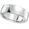 Mens Wedding Band Low Dome Comfort-Fit in 14k White Gold (7 mm)