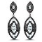 8.80 Carat Genuine Blue Topaz and Black Spinel .925 Sterling Silver Earrings