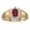 Certified 10k Yellow Gold Oval Rhodolite Garnet And Diamond Ring 0.5 CTW